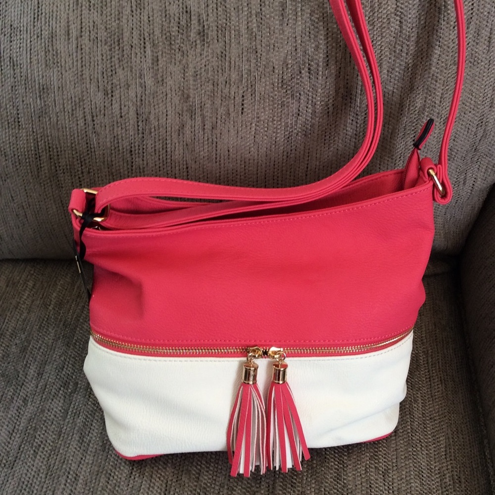 Zip Colorblock Crossbody Bucket Satchel - Picture 2 of 5